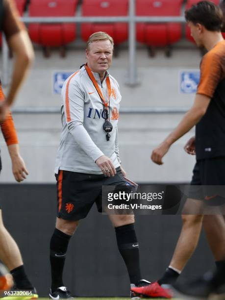 Coach Ronald Koeman of Holland during a training session prior to the International friendly match between Slovakia and The Netherlands at Stadium...