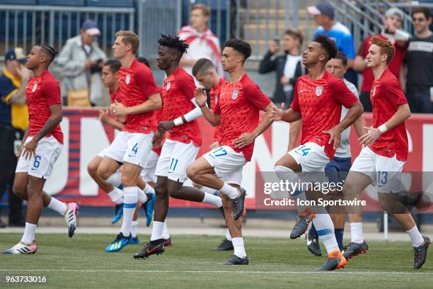 United States midfielder Tim Weah , United States midfielder Weston McKennie , United States defender Antonee Robinson , United States forward Josh...