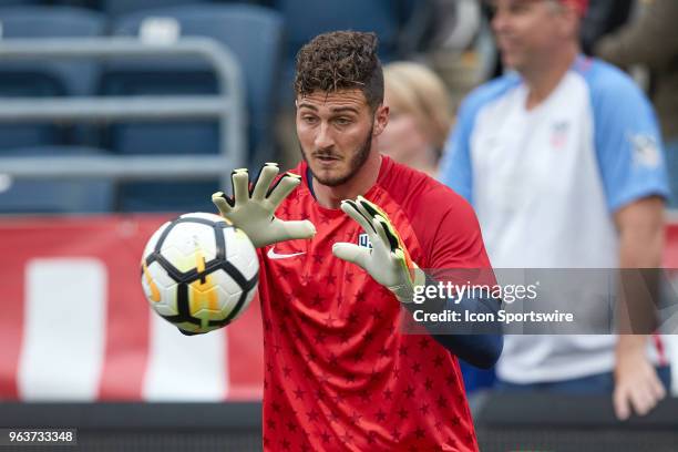 United States goalkeeper Alex Bono warms up prior to the international friendly match between the United States and Bolivia at the Talen Energy...