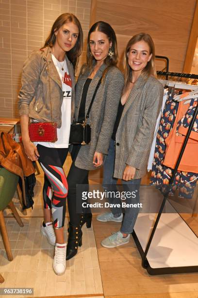 Sabrina Percy, Amber Le Bon and Rosie Tapner attend a VIP dinner hosted by Sweaty Betty to celebrate their new Selfridges shop at Hemsley + Hemsley...