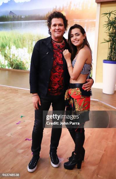 Carlos Vives and Lucia Vives visits Univision's "Despierta America" at Univision Studios on May 30, 2018 in Miami, Florida.