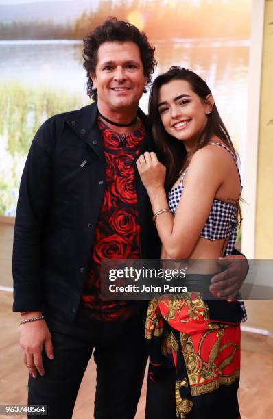 Carlos Vives and Lucia Vives visits Univision's "Despierta America" at Univision Studios on May 30, 2018 in Miami, Florida.