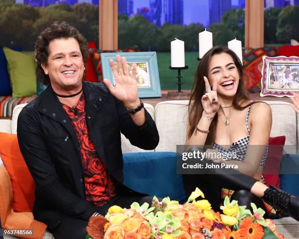 Carlos Vives and Lucia Vives visits Univision's "Despierta America" at Univision Studios on May 30, 2018 in Miami, Florida.