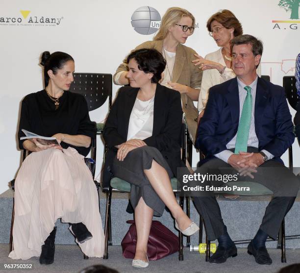 Carolina Adriana Herrera, Adriana Dominguez and Cayetano Martinez de Irujo attend the 'T de Solidaridad' awards at Rafael del Pino foundation on May...