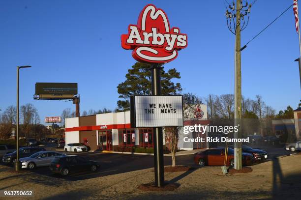 General view of an Arby's restaurant on January 25, 2018 in Dawsonville, Georgia.