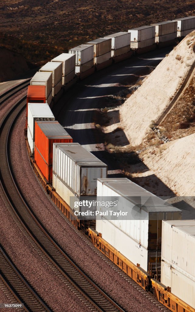Freight Train on Curve