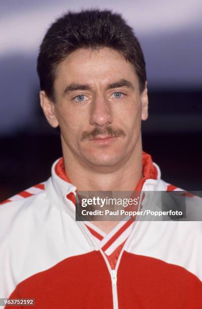 Ian Rush of Wales lines up before the UEFA Euro 1988 Qualifier between Wales and Czechoslovakia at the Racecourse Ground on April 29, 1988 in...