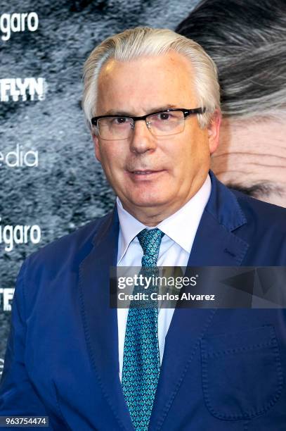 Baltasar Garzon attends 'Confidencial' premiere at the Figaro Theater on May 30, 2018 in Madrid, Spain.