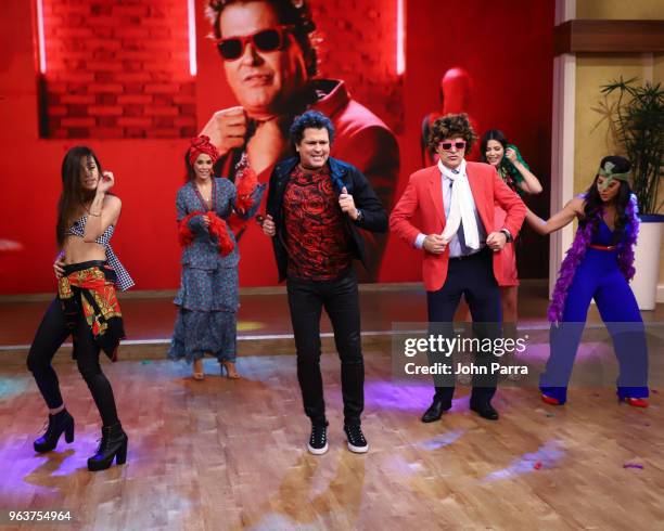 Alan Tacher, Carlos Vives, Lucia Vives, Karla Martinez, Francisca Lachapel and Ana Patricia Gamez visit Univision's "Despierta America" at Univision...