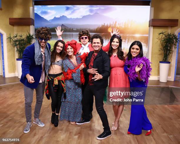 Alan Tacher, Carlos Vives, Lucia Vives, Karla Martinez, Francisca Lachapel and Ana Patricia Gamez visit Univision's "Despierta America" at Univision...