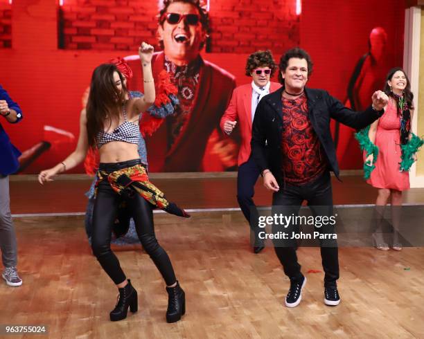 Alan Tacher, Carlos Vives, Lucia Vives, Karla Martinez, Francisca Lachapel and Ana Patricia Gamez visit Univision's "Despierta America" at Univision...