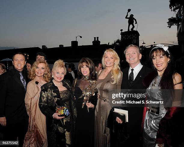 Fred Travalena, Deanna Lund, Carol Conners, Kate Linder, Agnes-Nicole Winter, Bob Mackie, and Mara New attend the 30th Anniversary Black-Tie Gala and...