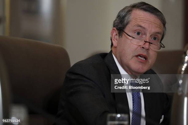 Randal Quarles, vice chairman of supervision at the Federal Reserve, speaks during a meeting with the Board of Governors for the Federal Reserve in...