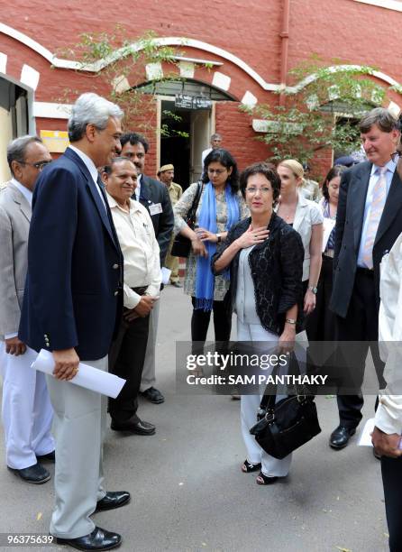 Australian Federal Court Honourable Justice Annabelle Bennett interacts with Indian judiciary representatives at Ahmedabad City Civil Court's...