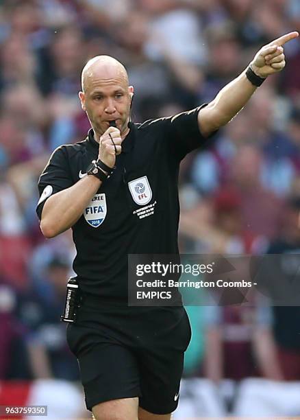 Referee Anthony Taylor Aston Villa v Fulham - Sky Bet Championship - Final - Wembley Stadium .