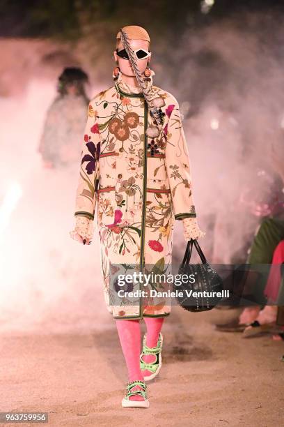 Model walks the runway at the Gucci Cruise 2019 show at Alyscamps on May 30, 2018 in Arles, France.