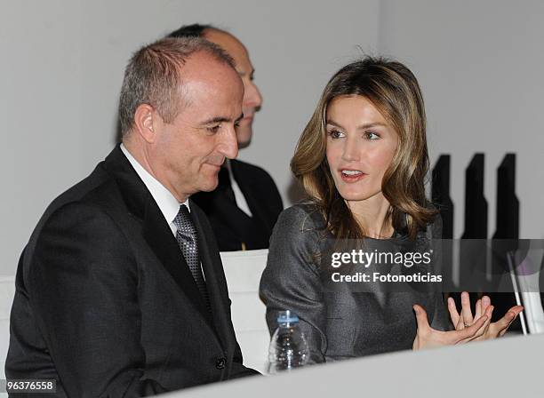 Princess Letizia of Spain and Industry Minister Miguel Sebastian attend the 'Principe Felipe a la Excelencia Empresarial' award ceremony, at the...