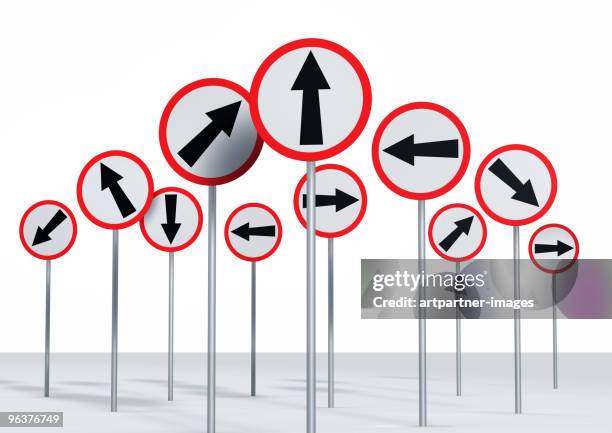 empty signs on a signpost - chevron stock pictures, royalty-free photos & images