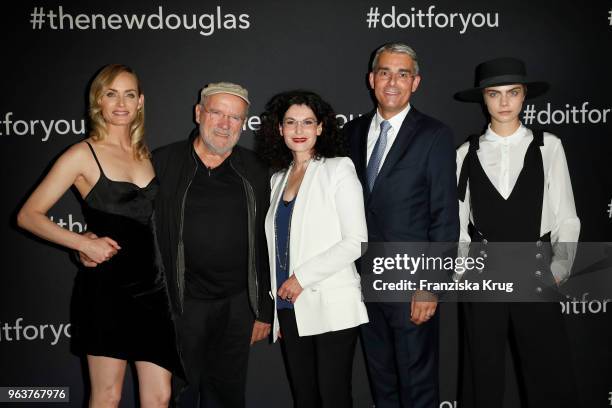 Amber Valletta, Peter Lindbergh, Tina Mueller, CEO Douglas, Michael Rauch, CFO Douglas and Cara Delevigne during the Douglas X Peter Lindbergh...