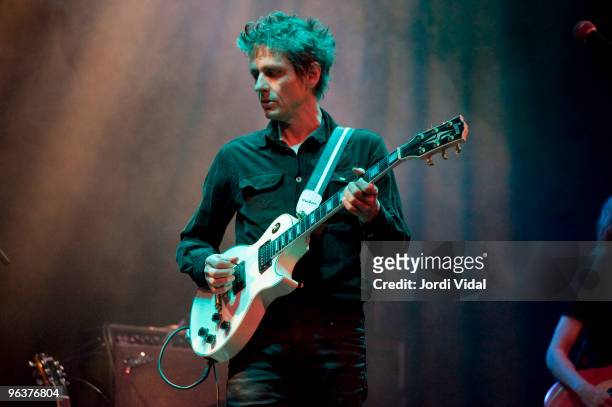 Dean Wareham performs on stage with Britta Phillips during Day 3 of Tanned Tin Festival 2010 at Teatro Principal on January 30, 2010 in Castellon de...
