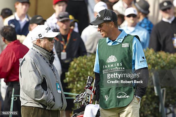 Farmers Insurance Open: Golf instructor and coach Butch Harmon with caddie Jim Mackay during Sunday play at Torrey Pines GC. La Jolla, CA 1/31/2010...