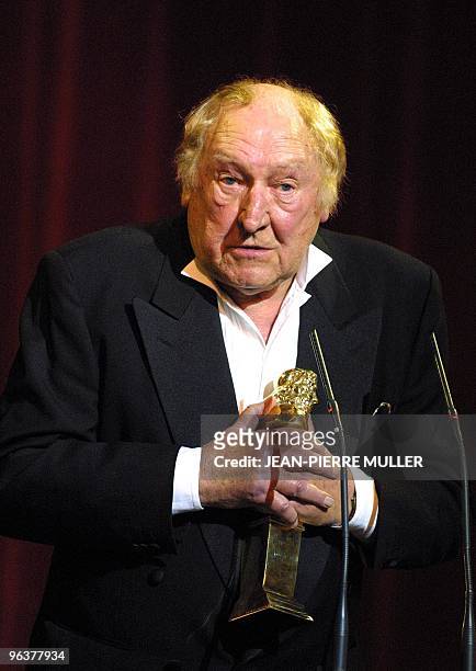 Picture taken on May 7, 2001 at Marigny Theater in Paris, shows actor and theater director Georges Wilson who died on February 3 aged 88, according...
