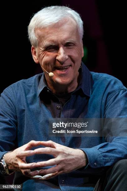 Multi Academy Award winning director James Cameron at The Game Changer conference for Vivid Sydney on May 27 at The City Recital Hall in Sydney,...