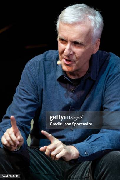 Multi Academy Award winning director James Cameron at The Game Changer conference for Vivid Sydney on May 27 at The City Recital Hall in Sydney,...
