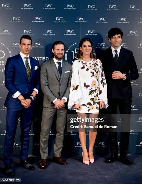 Jose Maria Manzanares, Mar Saura, Juan Mata and Andres Velencoso attend 'IWC - Fuera de Serie' 150 Anniversary Party on May 30, 2018 in Madrid, Spain.