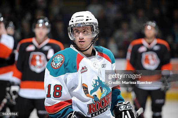 Shane McColgan of the Kelowna Rockets skates against the Medicine Hat Tigers at Prospera Place on January 30, 2010 in Kelowna, Canada.