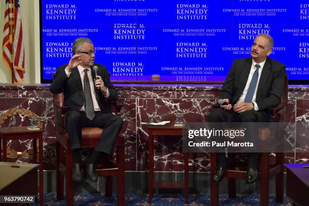 Former United States Attorney General Eric Holder is interviewed by Jeffrey Toobin for a discussion on gerrymandering and its impact on the American...