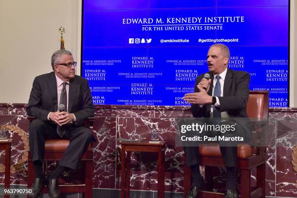 Former United States Attorney General Eric Holder is interviewed by Jeffrey Toobin for a discussion on gerrymandering and its impact on the American...