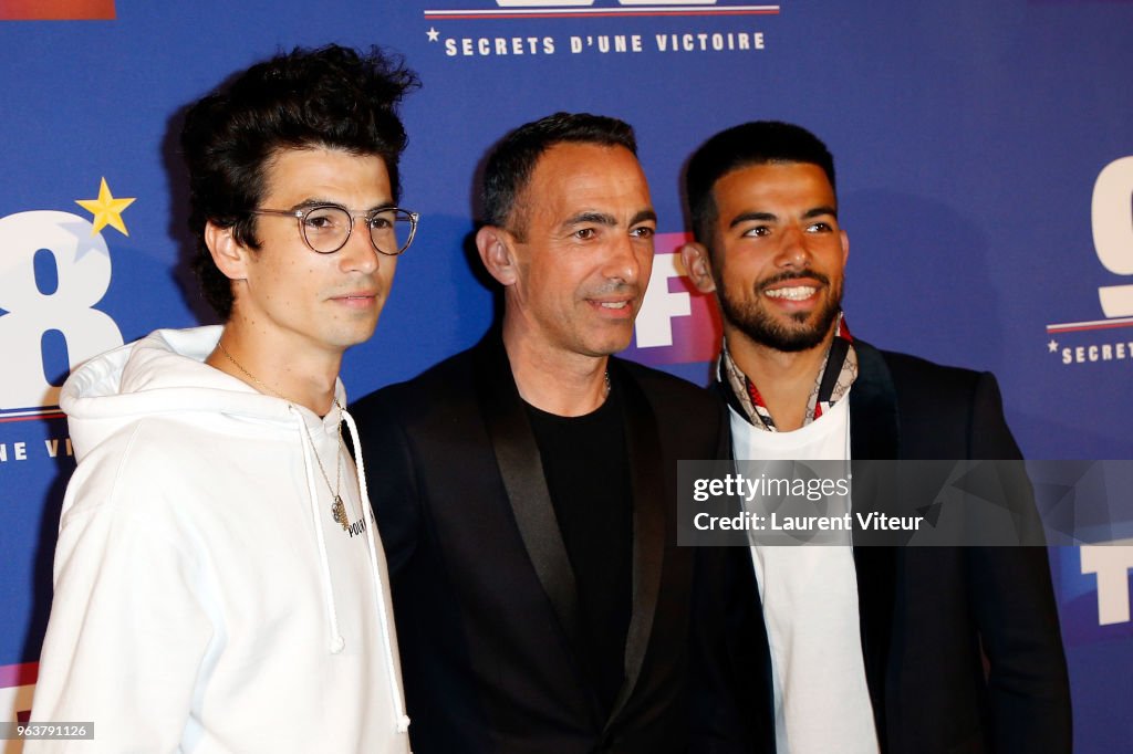 Youri Djorkaeff and his Sons Sacha Djorkaeff and Oan Djorkaeff attend