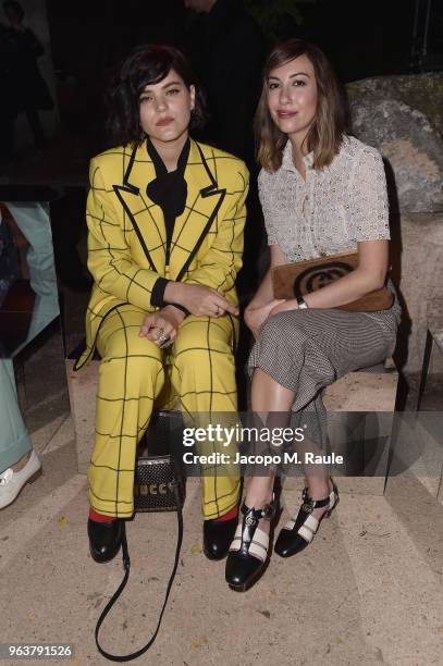 Soko and Gia Coppola attend the Gucci Cruise 2019 show at Alyscamps on May 30, 2018 in Arles, France.
