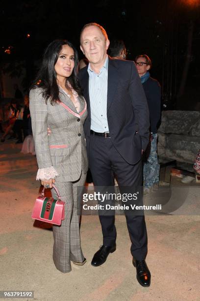 Salma Hayek Pinault and Francois-Henri Pinault attend the Gucci Cruise 2019 show at Alyscamps on May 30, 2018 in Arles, France.