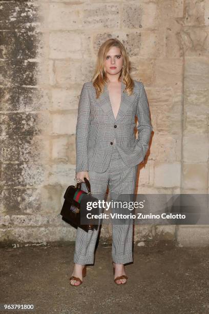 Hari Nef attends the Gucci Cruise 2019 show at Alyscamps on May 30, 2018 in Arles, France.