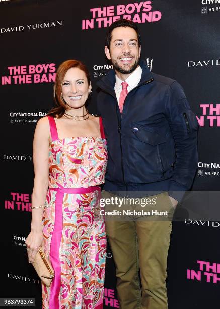 Actors Laura Benanti and Zachary Levi attend the "Boys In The Band" 50th Anniversary Celebration at Booth Theatre on May 30, 2018 in New York City.