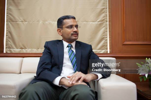 Rajesh Gopinathan, chief executive officer of Tata Consultancy Services Ltd., speaks during an interview in Mumbai, India, on Monday, May 21, 2018....