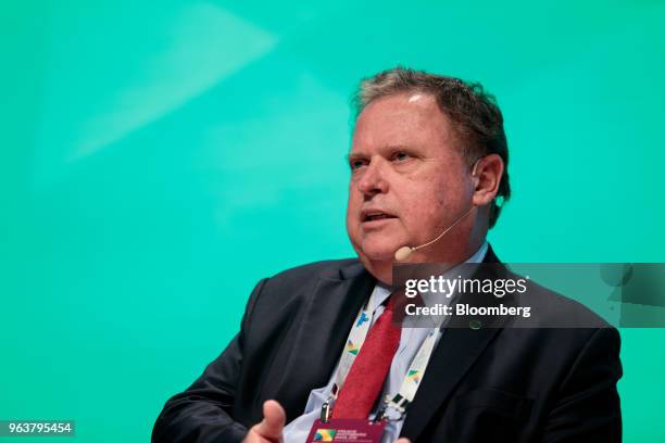 Blairo Maggi, Brazil's agriculture minister, speaks during the Brazil Investment Forum in Sao Paulo, Brazil, on Wednesday, May 30, 2018. The...