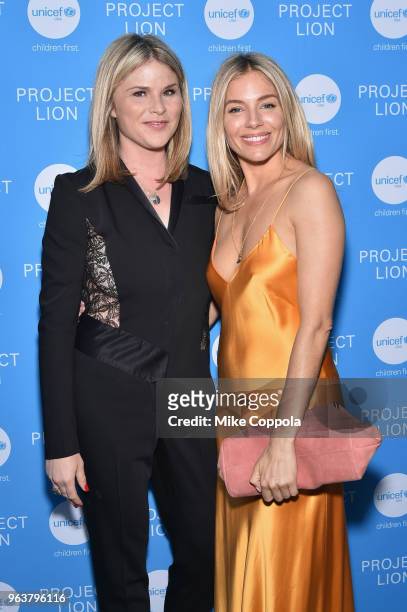 Jenna Bush Hager and Sienna Miller attend the Launch of UNICEF's Project Lion at The Highline Hotel on May 30, 2018 in New York City.