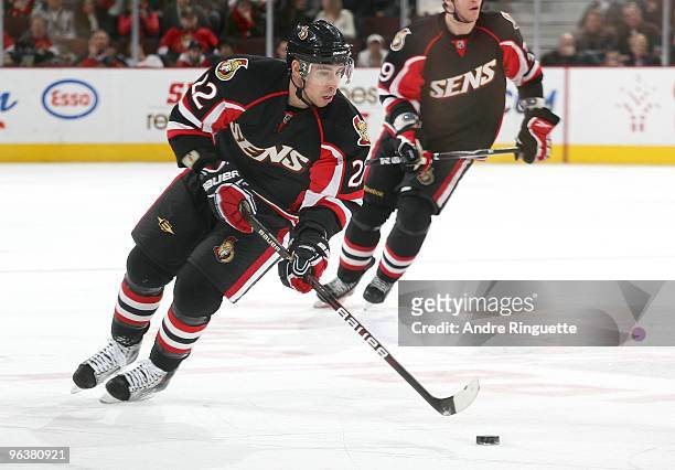 Chris Kelly of the Ottawa Senators skates against the St. Louis Blues at Scotiabank Place on January 21, 2010 in Ottawa, Ontario, Canada.