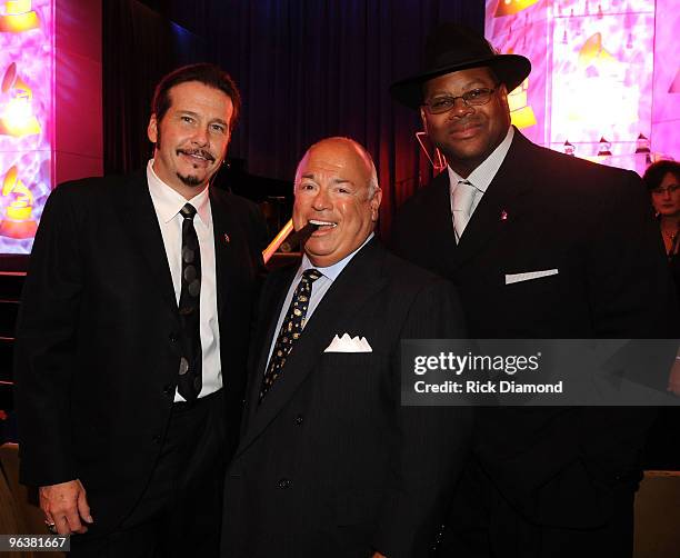 Frank DiLeo , producer Jimmy Jam , and guest attend the Special Merit Awards and Nominee Reception at The Wilshire Ebell Theatre on January 30, 2010...