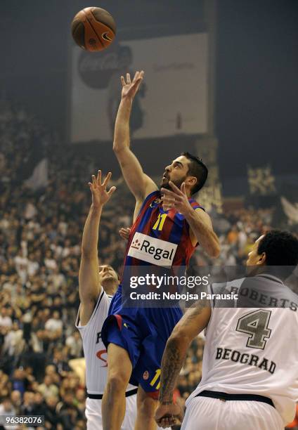 Juan Carlos Navarro, #11 of Regal FC Barcelona in action during the Euroleague Basketball 2009-2010 Last 16 Game 2 between Partizan Belgrade vs Regal...