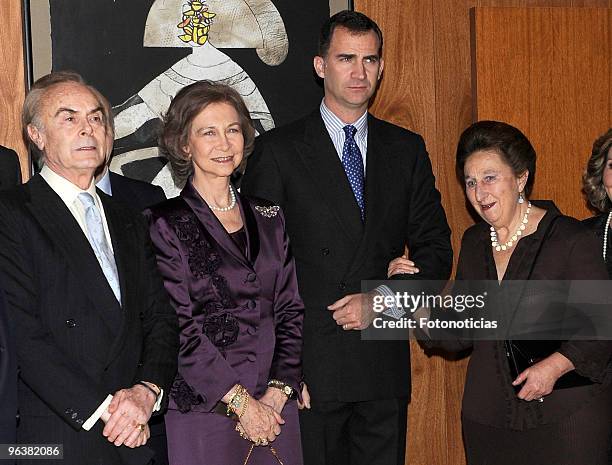 Carlos Zurita, Queen Sofia of Spain, Prince Felipe of Spain and Infanta Margarita de Borbon attend 'Queen Victoria Eugenia' tribute concert, at the...