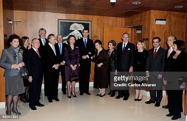 Queen Sofia of Spain, Prince Felipe of Spain, and Princess Margarita of Spain attend "Queen Victoria Eugenia" Tribute concert at the Music School...
