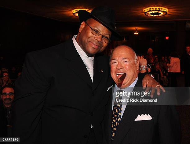 Producer Jimmy Jam and manager Frank DiLeo attend the Special Merit Awards and Nominee Reception at The Wilshire Ebell Theatre on January 30, 2010 in...