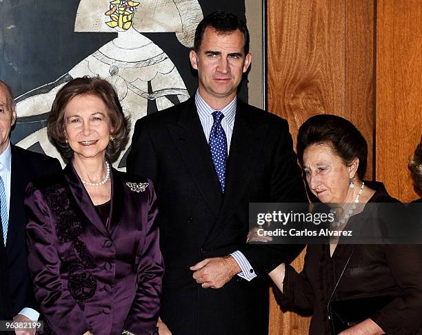 Queen Sofia of Spain Prince Felipe of Spain and Princess Margarita of Spain attend "Queen Victoria Eugenia" Tribute concert at the Music School...