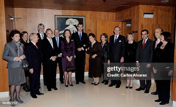 Queen Sofia of Spain, Prince Felipe of Spain, and Princess Margarita of Spain attend "Queen Victoria Eugenia" Tribute concert at the Music School...