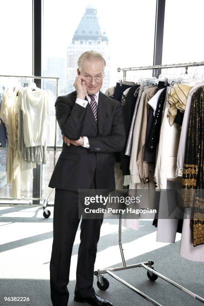 Fashion guru, Tim Dunn poses at a portrait session for Marie Claire Magazine on August 14, 2009 in New York City.