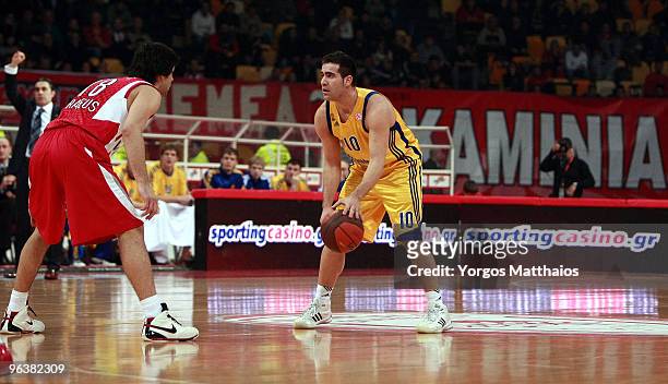 Carlos Cabezas, #10 of BC Khimki Moscow Region in action during the Euroleague Basketball 2009-2010 Last 16 Game 2 between Olympiacos Piraeus vs BC...